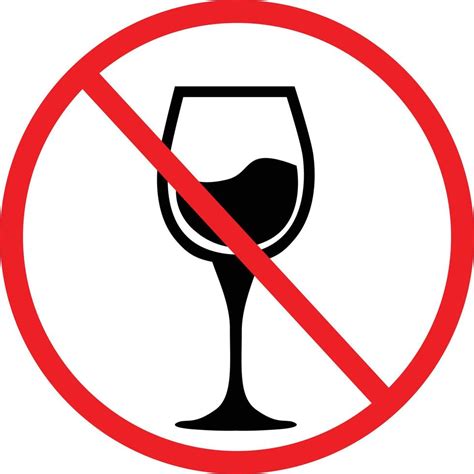 Símbolo de prohibición sobre una copa de vino