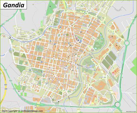 Mapa de Gandia con ubicaciones de restaurantes