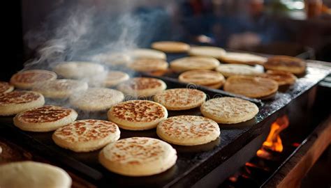 Tortitas mexicanas cocinándose en la plancha