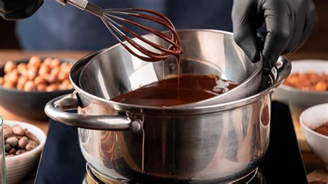 proceso de derretido de chocolate a baño maría