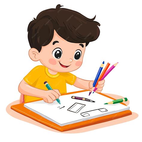 Ilustración de un niño dibujando con bolígrafos de palomitas y luego aplicando calor con un secador de pelo