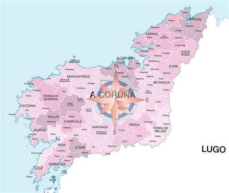 Mapa de A Coruña y puntos de distribución