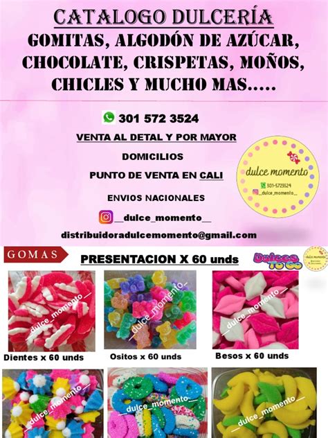 Catálogo de golosinas y productos de hostelería