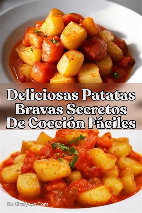 Esquema de un proceso de cocción de Patatas Bravas en casa, destacando la separación de ingredientes para alérgenos