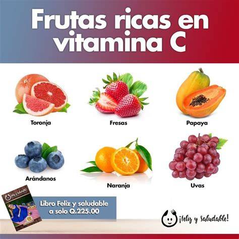 Variedad de frutas y verduras ricas en vitamina C