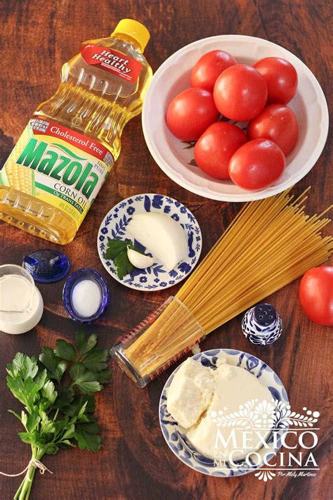Ingredientes para la salsa de espagueti