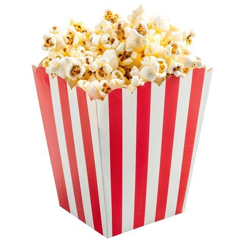 clásica caja de palomitas con rayas rojas y blancas