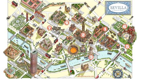 Infografía: principales atracciones del Centro Histórico de Sevilla