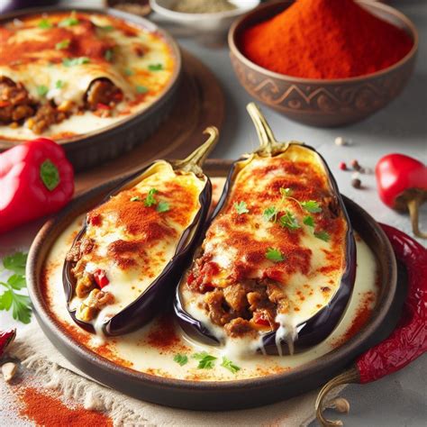 Berenjenas y pimientos asándose en el horno