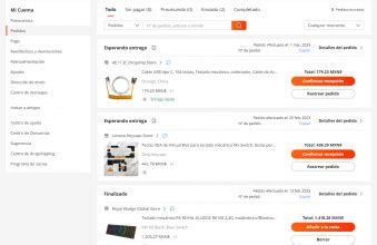 Interfaz de búsqueda de AliExpress con filtros de producto