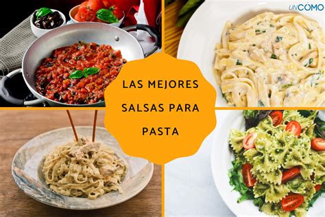 Infografía de opciones de pasta y salsas