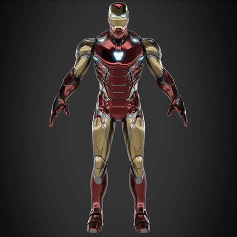 Esquema de las partes principales de una armadura de Iron Man