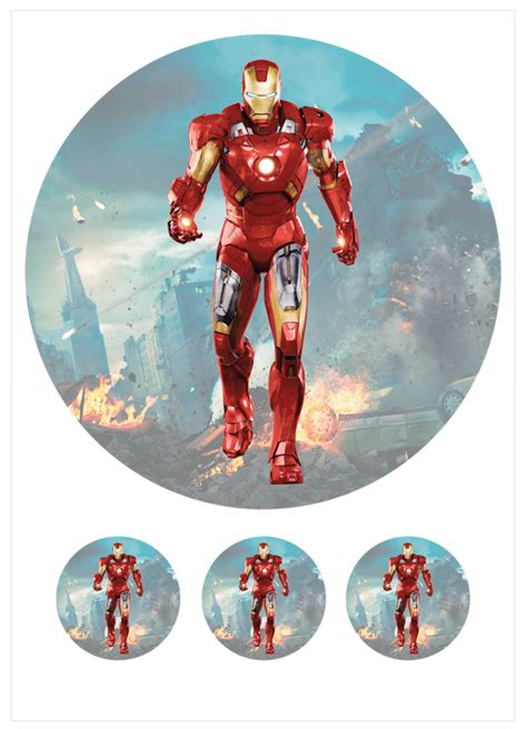 Ejemplo de oblea de Iron Man en una tarta