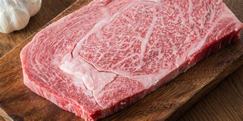 Detalle del marmoleado de la carne de Wagyu