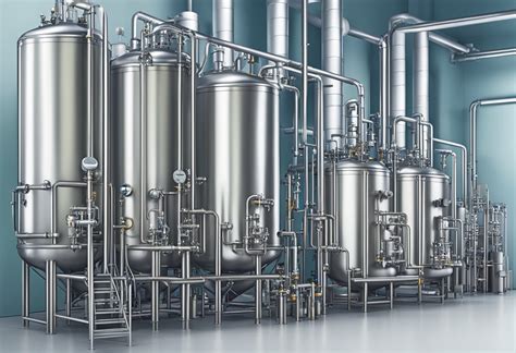 Fermentadores industriales en una bodega o cervecería