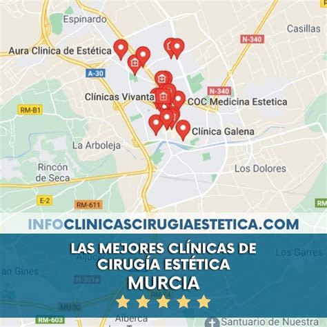Mapa de clínicas de estética en Murcia