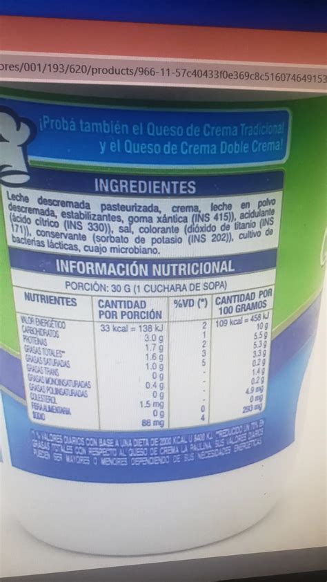 Comparación de valor nutricional entre queso crema y alternativas saludables