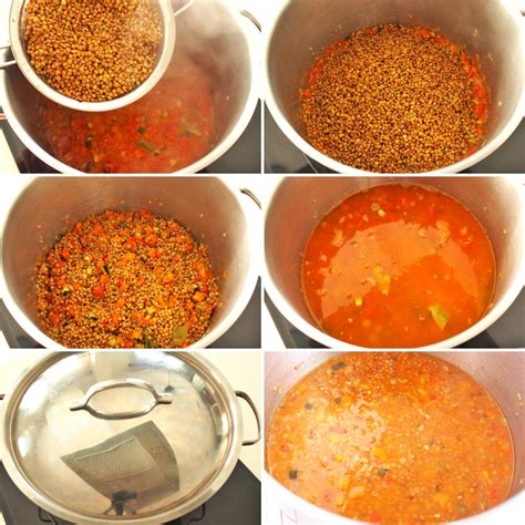 Proceso de triturado de la crema de lentejas