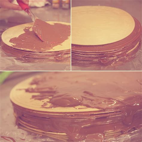 Capas de obleas y crema de cacao