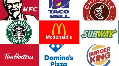 Logos de cadenas de comida rápida con opciones veganas