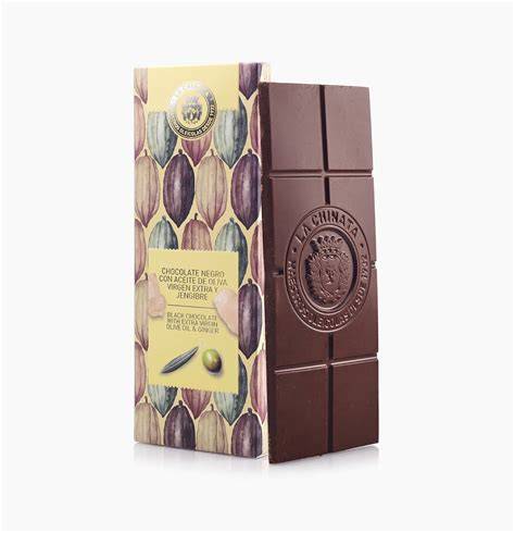 Ilustración de chocolate negro con aceite de oliva virgen extra