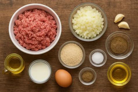 Mezcla de ingredientes para las albóndigas