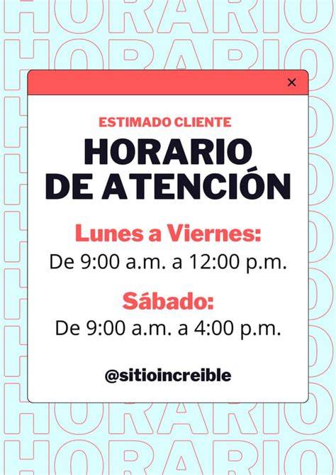 Gráfico de horarios de atención por día de la semana