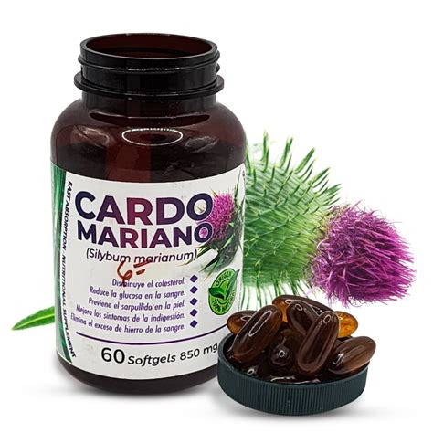Tabla nutricional de un suplemento de Cardo Mariano