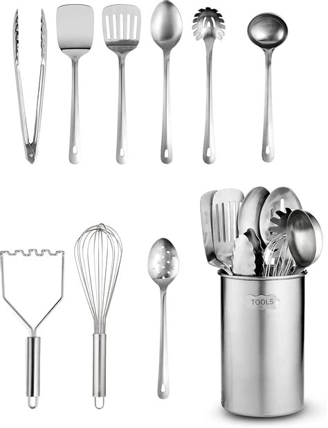 Utensilios de cocina fabricados con diferentes tipos de acero inoxidable