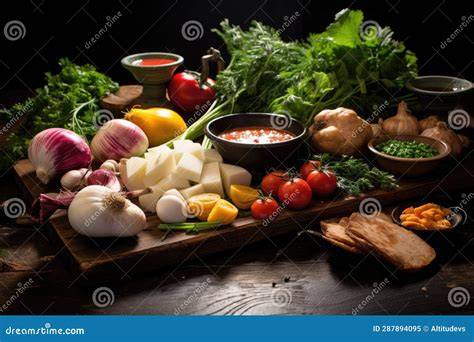 Ingredientes frescos para sopa rumana