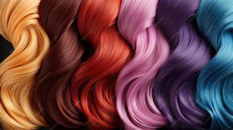 Muestra de cabellos teñidos con diferentes colores pastel, como rosa, azul, morado y verde menta.