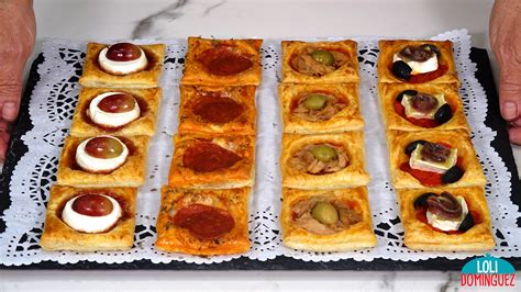 Variedad de aperitivos de hojaldre