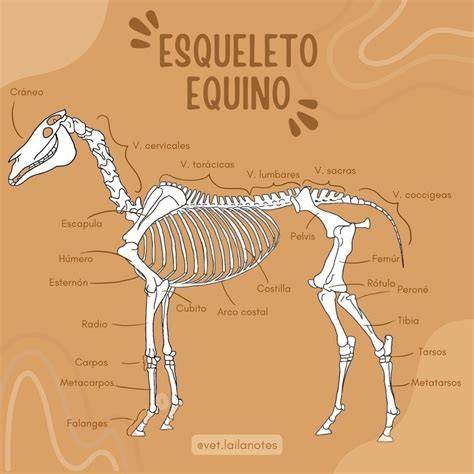 Esquema de la anatomía equina destacando las regiones clave para la evaluación morfológica.