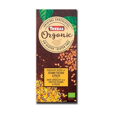 Chocolate negro con sésamo tostado en trozos