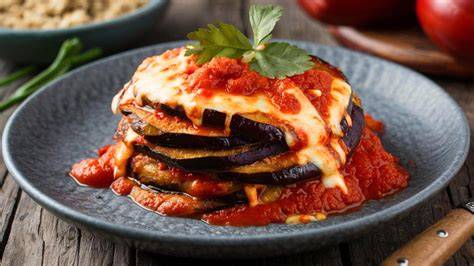 Berenjenas a la parmesana capas
