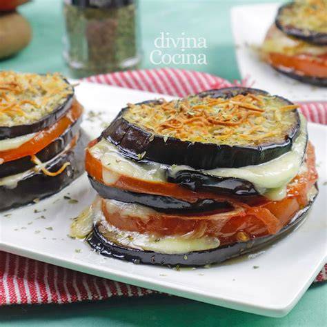 Milhojas de berenjena y tomate