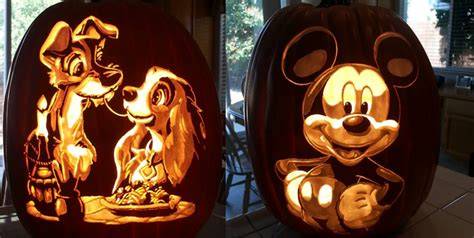 Ejemplos de calabazas talladas con diseños de personajes famosos
