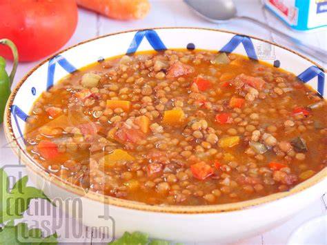 Lentejas viudas con verduras