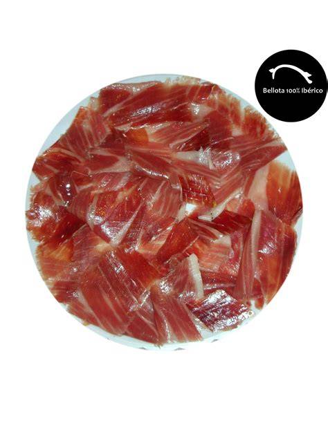 Plato de jamón ibérico de bellota cortado a mano