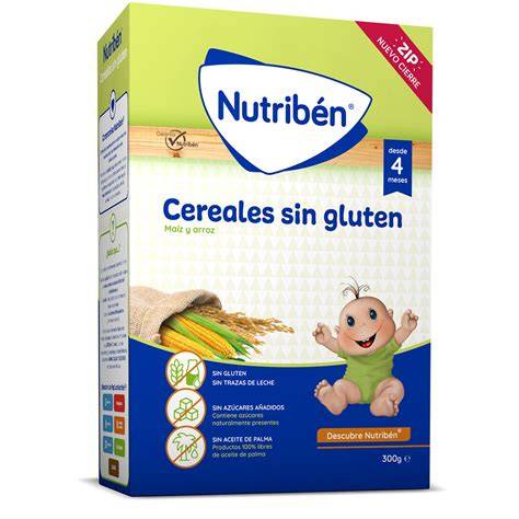 Bebé sonriendo mientras come cereales sin gluten