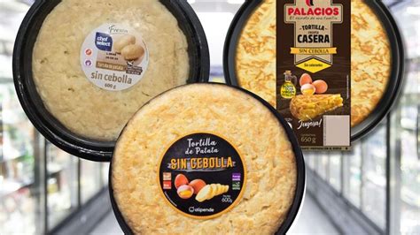 Tortillas de patatas envasadas en un supermercado