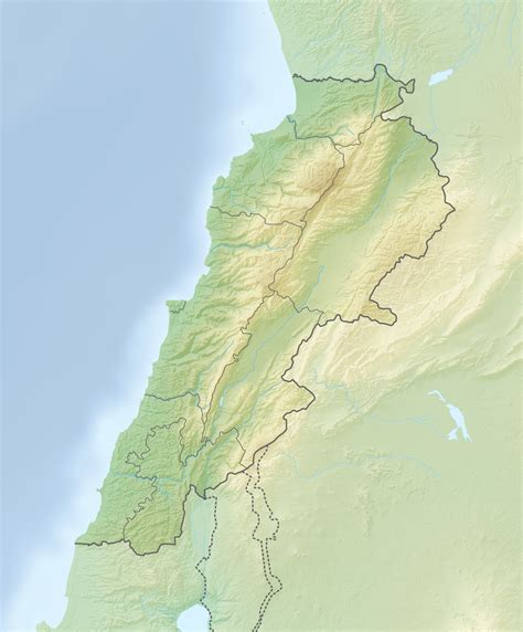 Mapa del Valle de la Becá en Líbano