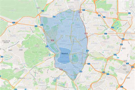 Mapa de zonas de entrega de empanadas en Madrid