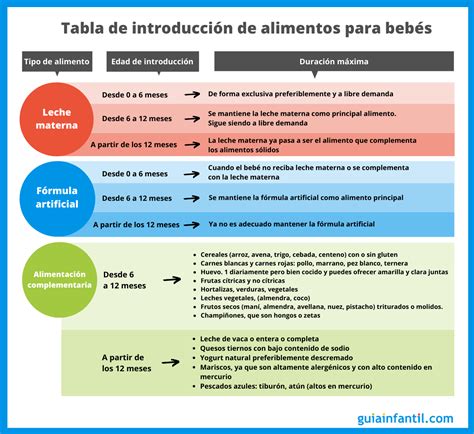 Cronología de la introducción de alimentos en bebés
