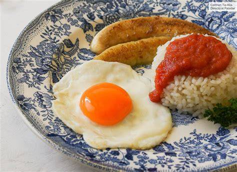 Ingredientes para arroz a la cubana