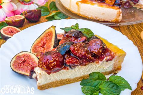 Tarta fría de mermelada de higos