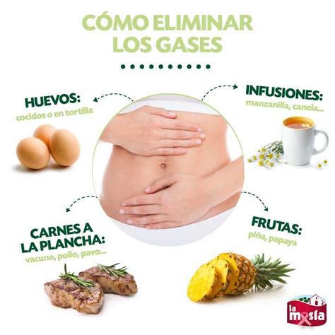 Infografía sobre alimentos que ayudan a reducir gases estomacales