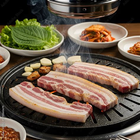 Set de Samgyeopsal con guarniciones