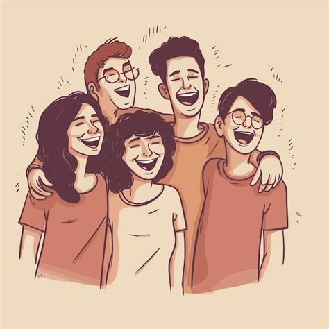 Ilustración de amigos riendo