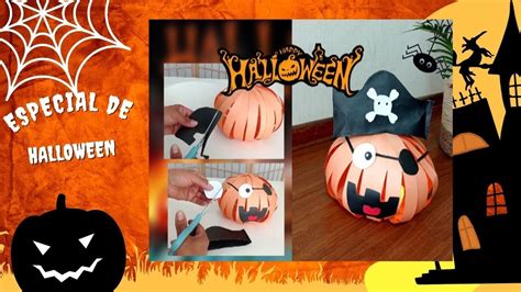 Calabaza decorada con cartulina 3D